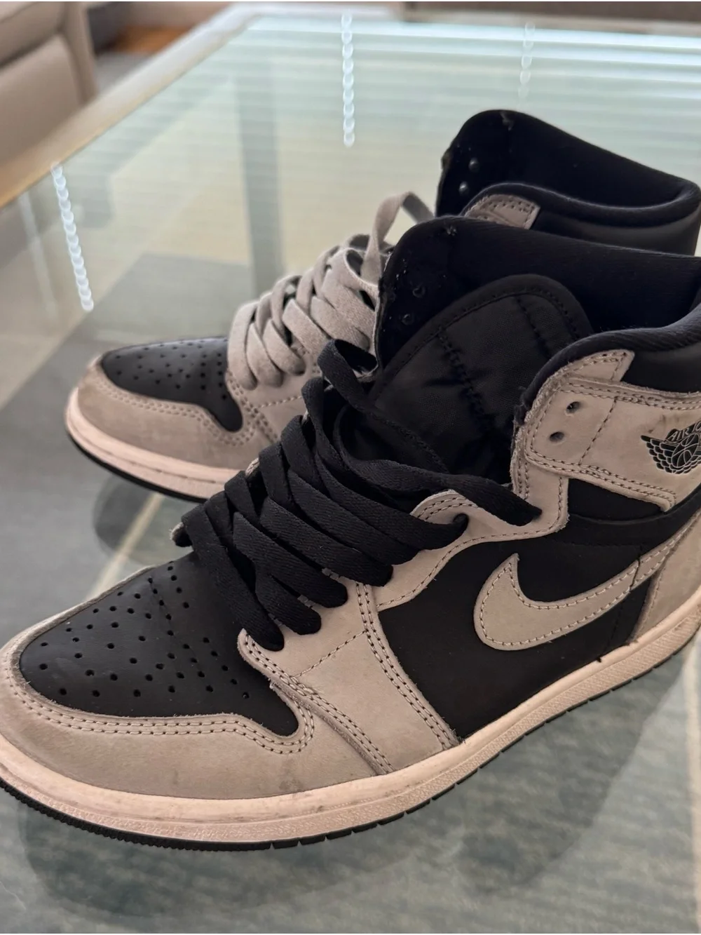 Jordan High-Top Sneakers - Black and Light Gray